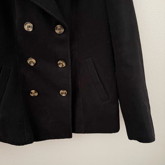 BONGO | Vintage 90s Y2K Pea Coat Jacket Double Breasted Black | Size Large - Picture 6 of 7